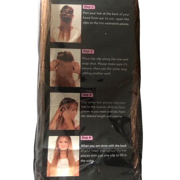 Lacer-Hair Clip In Extensions 14” R#4-4/27 STRAIGHT Chocolate Mixed Golden - Picture 4 of 5